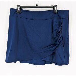 AmberNoon II by Dr. Erum Ilyas UPF 50 Wrap Swim Skirt Navy Blue Women's Size 16